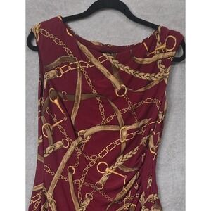 Lauren Ralph Lauren Equestrian Dress 12 Horse Bit & Bridle Preppy Midi Old Money
